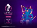 ICC Men\'s Cricket World Cup India 2023 Match Watch Live Show with Illustration of Cricket Players