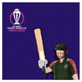 ICC Men\'s Cricket World Cup India 2023 Poster Design with Batter Player Character of Bangladesh