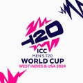 , ICC Mens T20 World Cup Cricket 2024 in the US and West Indies logo Royalty Free Stock Photo