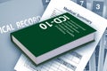 ICD-10 diseases classification manuals, medical record folder and medical summery form Royalty Free Stock Photo