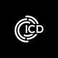 ICD letter logo design on black background. ICD creative initials letter logo concept. ICD letter design