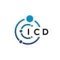 ICD letter technology logo design on white background. ICD creative initials letter IT logo concept. ICD letter design