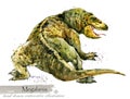 Ice Age wildlife. prehistoric period fauna. Megalania.