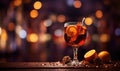 Ice alcohol cocktail drink background background fruit orange beverage glass bar Royalty Free Stock Photo