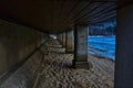 Ice along the lakeshore at North Shore Devils Lake State Park Royalty Free Stock Photo