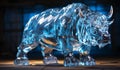Ice animal sculpture. AI gerado Royalty Free Stock Photo