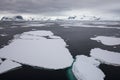 Ice in the Antarctica with iceberg in the ocean