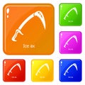 Ice ax icons set vector color Royalty Free Stock Photo