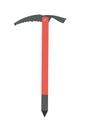 Ice axe isolated on white background. equipment. Design element for poster, card. Vector illustration. Flat cartoon Royalty Free Stock Photo