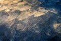 Ice background close up. Abstract ice texture. Hungary, Balaton lake. Royalty Free Stock Photo