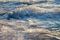 Ice background close up. Hungary, Balaton lake. Royalty Free Stock Photo