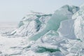 Ice background of huge blocks of aqua ice from fractured floes.