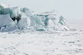 Ice background of huge blocks of aqua ice from fractured floes.