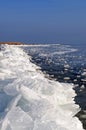 Ice barricade on Lake Balaton,Hungary