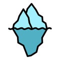 Ice berg icon vector flat