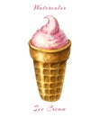 Ice berry. Red juicy Ice lolly. realistic ice cream illustration