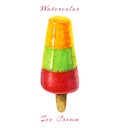 Ice berry. Red juicy Ice lolly. realistic ice cream illustration