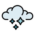 Ice blizzard cloud icon color outline vector