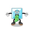 ice block mascot cartoon vomiting