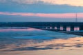 Ice blocks motion blurred on Amur river, Russia Royalty Free Stock Photo