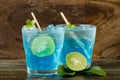 Ice blue drink Royalty Free Stock Photo