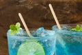 Ice blue drink Royalty Free Stock Photo