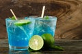 Ice blue drink Royalty Free Stock Photo