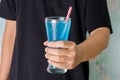 Ice blue drink Royalty Free Stock Photo