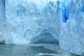 The Ice Blue Massive front wall of Perito Moreno Glacier on Lake Argentino, El Calafate, Patagonia, Argentina, South America