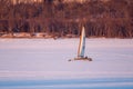 Ice Boat Sailing on Lake Pepin Royalty Free Stock Photo