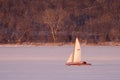 Ice Boat Sailing on Lake Pepin Royalty Free Stock Photo