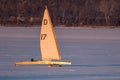 Ice Boat Sailing on Lake Pepin Royalty Free Stock Photo