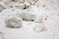 Ice Boulders Beneath Arethusa Falls Waterfall in the White Mountains of New Hampshire in Winter Royalty Free Stock Photo