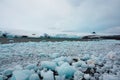 Ice boulders broken off from Antarctic glacier Royalty Free Stock Photo
