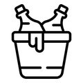 Ice box wine icon outline vector. Cellar barrel