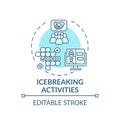 Icebreaking activities concept icon