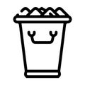 ice bucket bartender line icon vector illustration