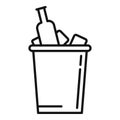 Ice bucket bottle icon, outline style Royalty Free Stock Photo