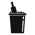 Ice bucket bottle icon, simple style Royalty Free Stock Photo