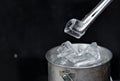 Ice bucket in stainless steel bucket Royalty Free Stock Photo