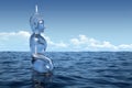 Ice buddha statue in the ocean Royalty Free Stock Photo