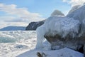 Ice build-up at Cape Sagan-Zaba, lake Baikal