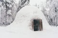 Ice cafe in finland Winter Snow Forest Royalty Free Stock Photo