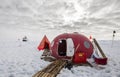 Ice camp of a polar research expedition Royalty Free Stock Photo