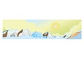 ice caps and igloo banner. Vector illustration decorative design Royalty Free Stock Photo