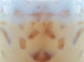 Ice capuchino coffee plastic glass surface with water drop. Royalty Free Stock Photo