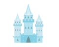 Ice Castle princesses, snow palace cartoon style icon. Isolated on a white background. Vector illustration Royalty Free Stock Photo