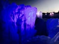 Ice castles at night Royalty Free Stock Photo