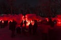 Ice Castles in red. Royalty Free Stock Photo