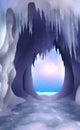 Ice cave entrance - fantasy landscape